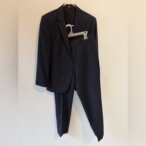 HUGO Boss Aeron Hamen1 Wool Suit Navy Two Button Blazer Pants 36S 46C